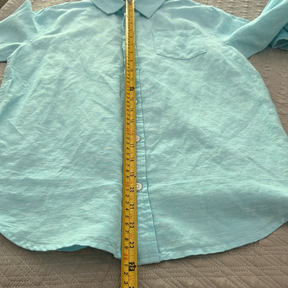 Janie and Jack boys linen/cotton long sleeve button down shirt - Picture 8 of 9